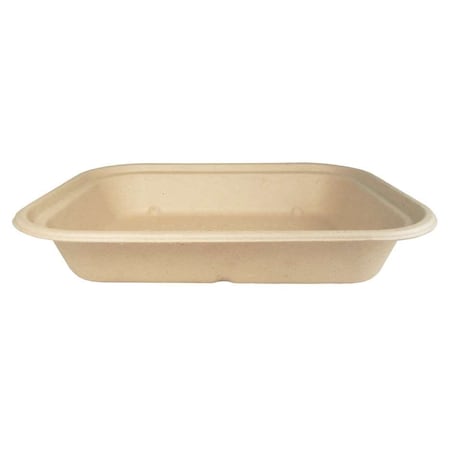 World Centric 9.8"x7.5" Unbleached Plant Fiber Single Compartment Trays, PK400 TR-SC-U10